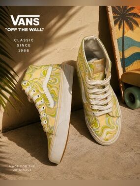 ✨Vans Sk8-Hi Pastel Psychedelic Swirl Print High Top Sneakers - Size Women’s 6.5